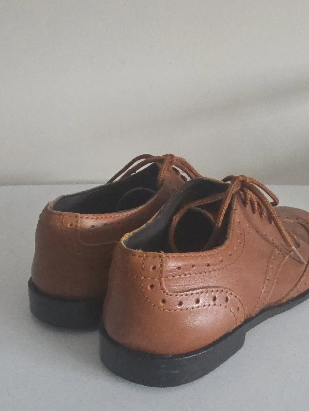 SERGIO CERRUTI | Leather Shoes Oxfords Cognac Brown Boys Sz 1